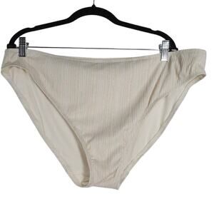 NWOT Sample Andie Swim Women's Gold Cream Stripe Bikini Bottoms Size XXL 1826
